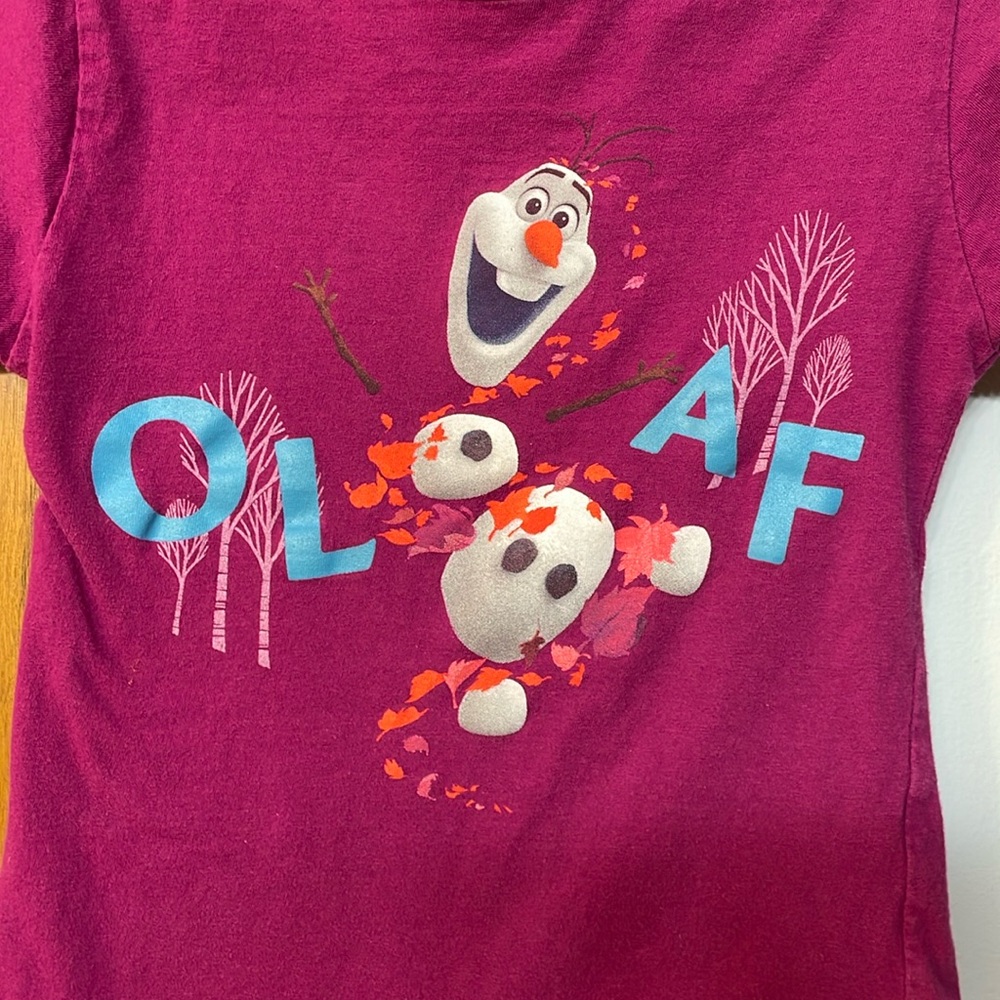 DISNEY FROZEN 2 UGC Girls Size 6 Olaf the snowman character t shirt Short Sleeve - Picture 2 of 9